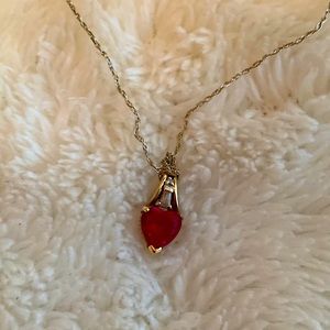 Ruby heart necklace